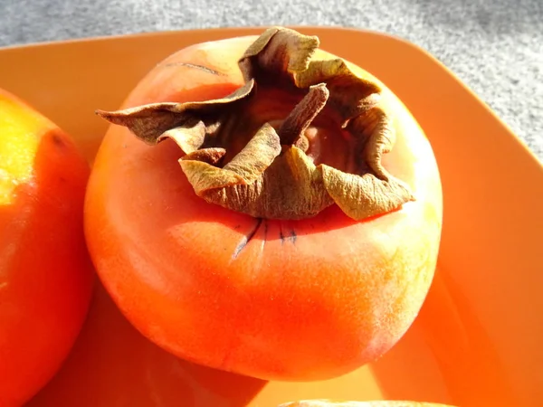 Laranja Saborosa Orgânica Persimmons — Fotografia de Stock