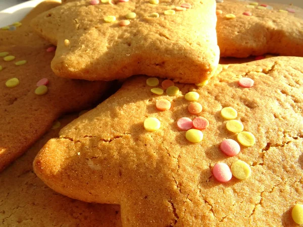 Star Cookies Colorful Crumb Decoration — Stock Photo, Image