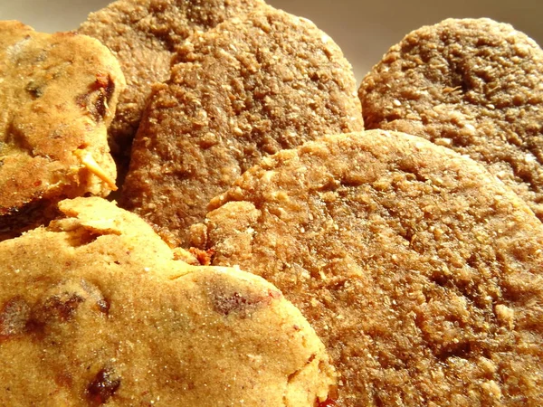 Вигляд Крупним Планом Файлів Cookie Плоскими Круглими — стокове фото