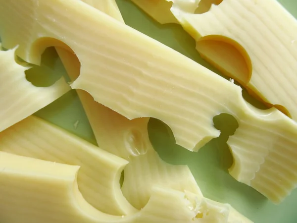 Close Seup View Dari Emmental Slices — Stok Foto