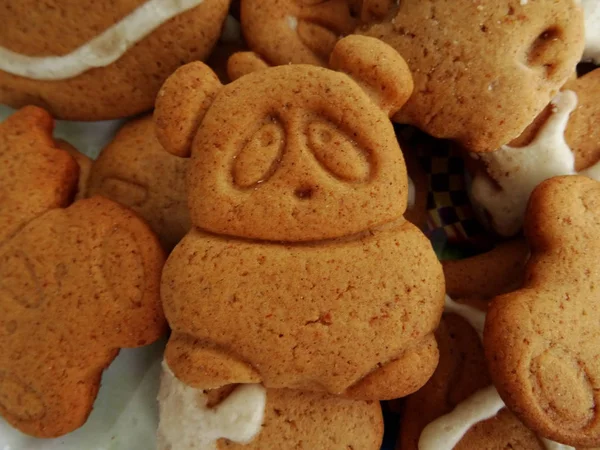 熊猫形状的饼干 — 图库照片