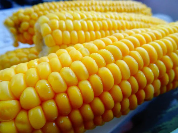 Hot Boiled Sweet Corn — Stock Photo, Image