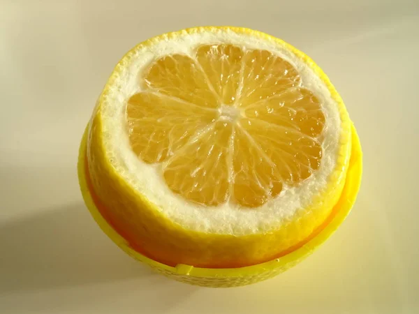 Vista Perto Corte Limão Fresco — Fotografia de Stock