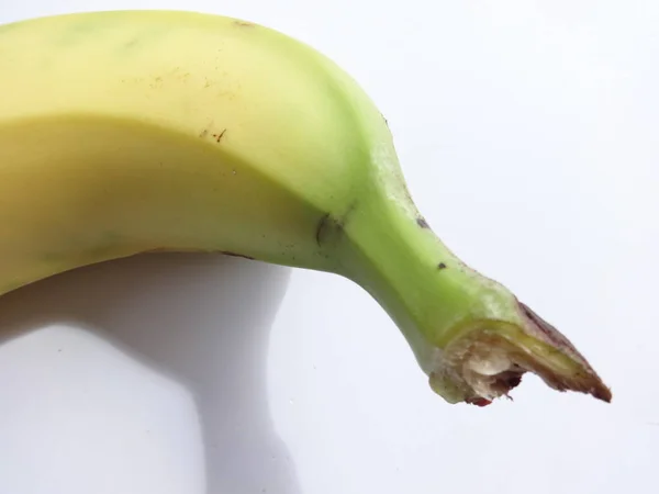 Przycięte Widzenia Banana Białym Tle — Zdjęcie stockowe