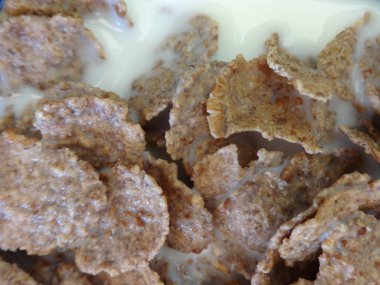 Sütlü Mısır gevreği closeup görünümü