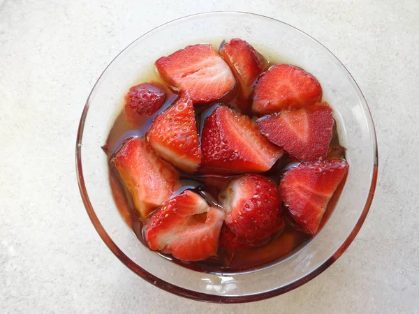 Tasty Jelly Strawberry Dessert — Stock Photo, Image