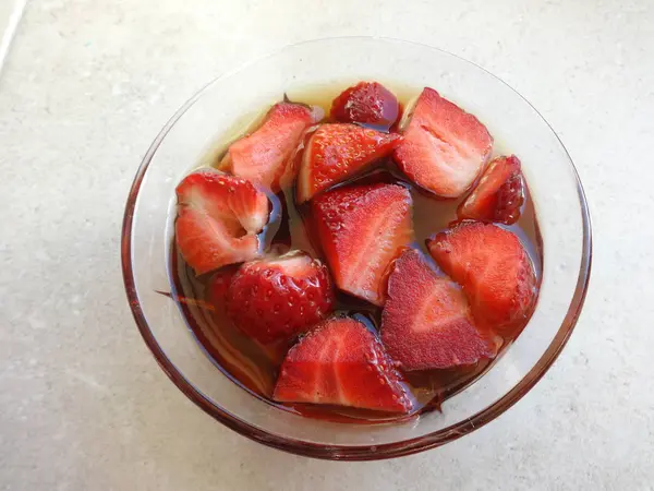 Tasty Jelly Strawberry Dessert — Stock Photo, Image