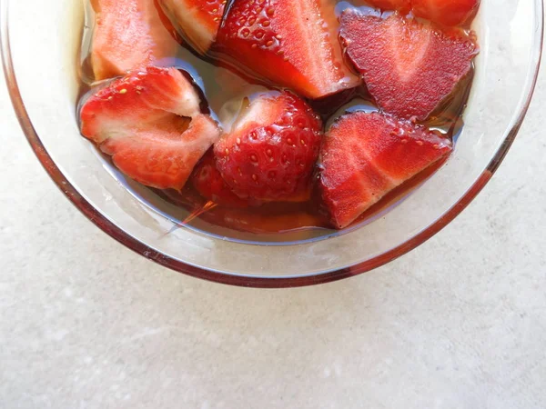 Tasty Jelly Strawberry Dessert — Stock Photo, Image