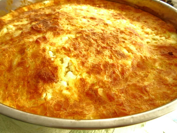 Banitsa Traditionnelle Bulgare Dans Plat Cuisson Rond — Photo