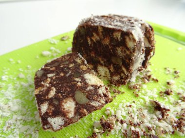 Yeşil ışık yanmadı çikolata Salame dilimleri