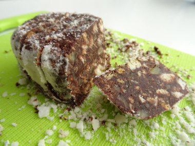 Yeşil ışık yanmadı çikolata Salame dilimleri