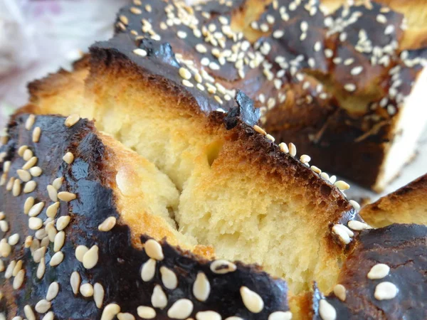 Primo Piano Vista Del Pane Pasqua — Foto Stock