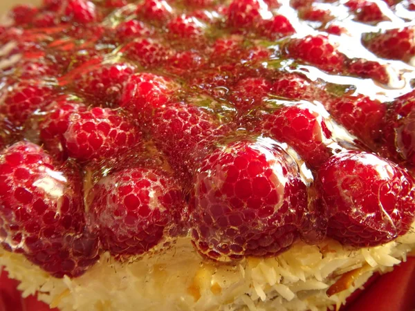 Detail View Jelly Raspberry Cake — Stock Photo, Image
