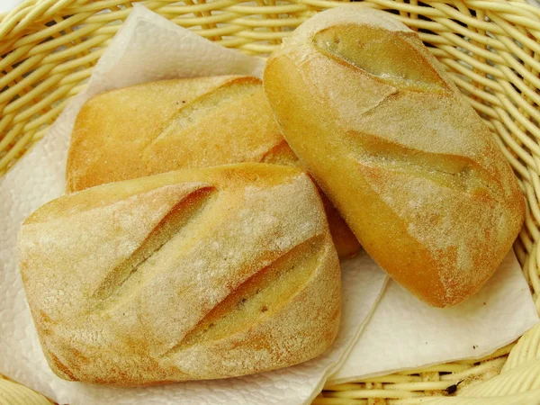 Fresh Baked Bread Rolls Various Shapes — Stock Photo, Image