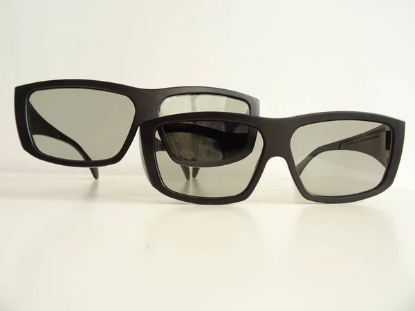 Óculos Plástico Mesa — Fotografia de Stock