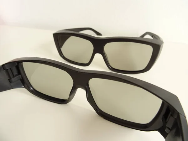 Óculos Plástico Mesa — Fotografia de Stock