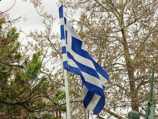 Över Grekisk Flagga — Stockfoto