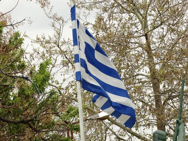Vista Bandera Griega — Foto de Stock