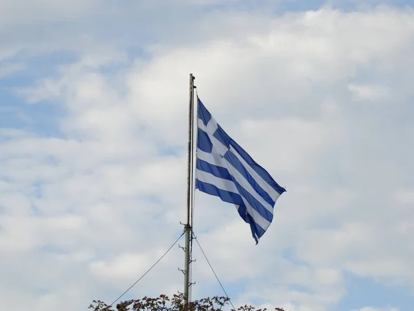 Vista Bandera Griega — Foto de Stock
