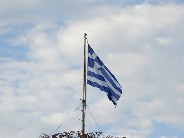 Över Grekisk Flagga — Stockfoto