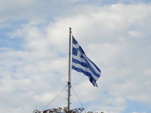 Bandiera Greca Sfondo Cielo Blu — Foto Stock