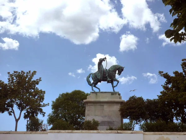 Statue Cavalier Kavala Grèce — Photo