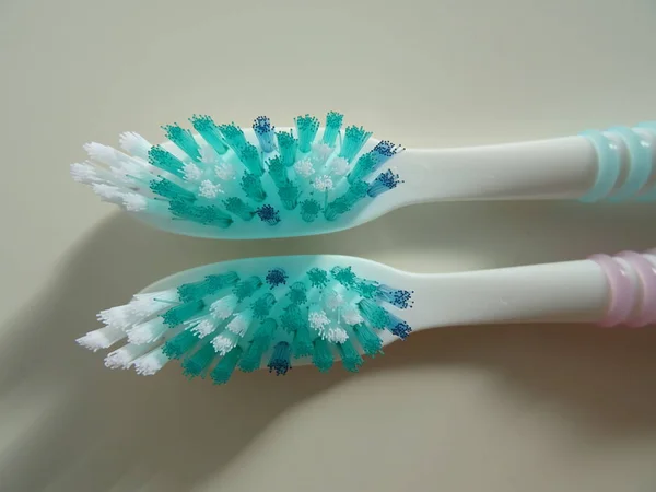 Two Toothbrushes White Background — Stock Photo, Image