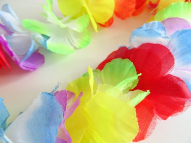 Renkli çiçeklerle Hawaiian kolye