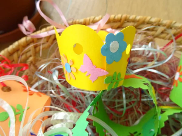 Papel Artesanal Colorido Easter Dcoration — Fotografia de Stock