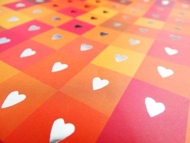 Turuncu kareler gümüş Hearts