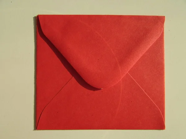 Detailweergave Van Kleine Rode Envelop — Stockfoto