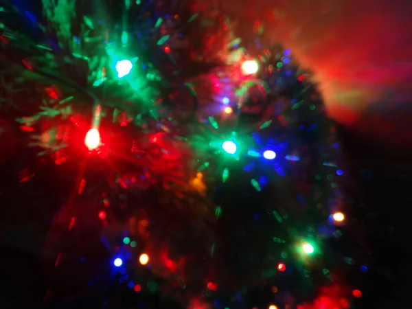 Luces Navidad Coloridas Árbol Navidad —  Fotos de Stock