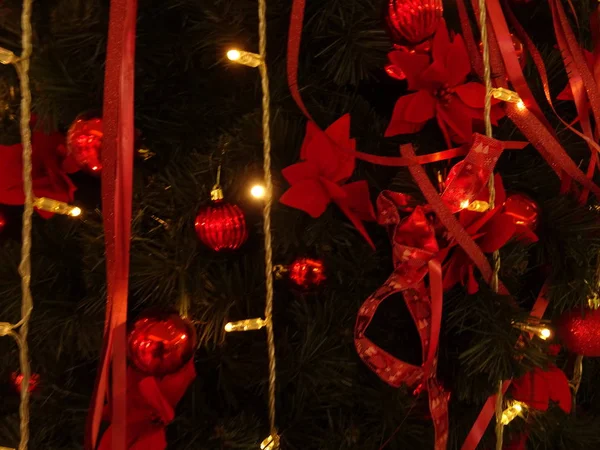 Rote Weihnachtsbeleuchtung Dekoration — Stockfoto