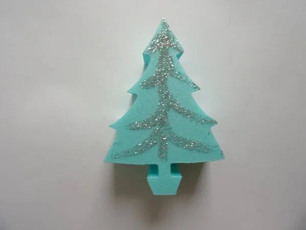 Figura Árbol Navidad Con Brillo Plata —  Fotos de Stock