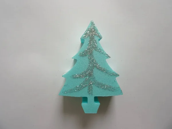 Figura Árbol Navidad Con Brillo Plata — Foto de Stock