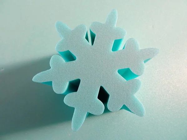 Jeden Niebieski Snowflake Figura — Zdjęcie stockowe