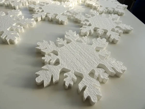 Blanco Copo Nieve Decoraciones Fondo — Foto de Stock