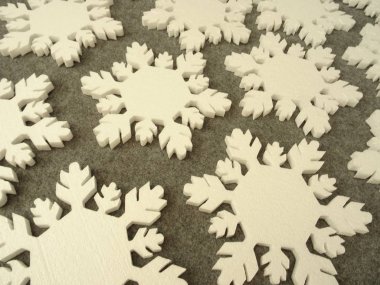 Beyaz kar tanesi süslemeleri arka plan 