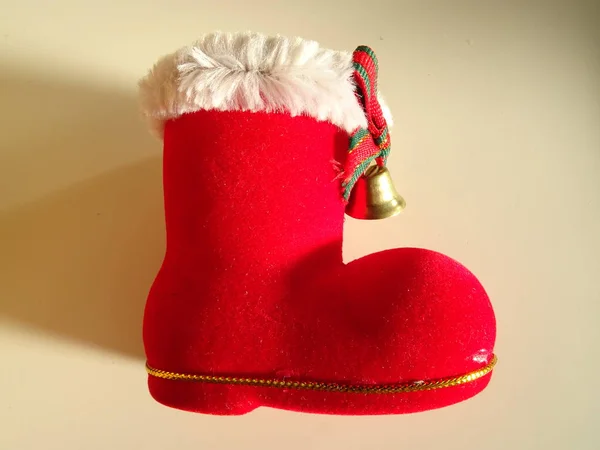 Roter Weihnachtsmann Stiefelschmuck — Stockfoto