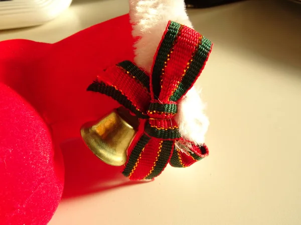 Red Santa Claus Bota Decoração — Fotografia de Stock