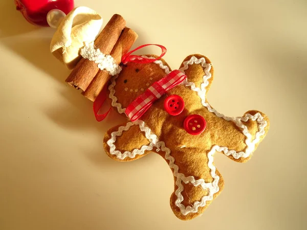 姜饼圣诞装饰的看法 — 图库照片