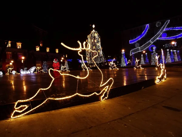 Deer Christmas Światło Dekoracji — Zdjęcie stockowe