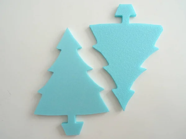 Blue Christmas Tree Figures — Stock Photo, Image