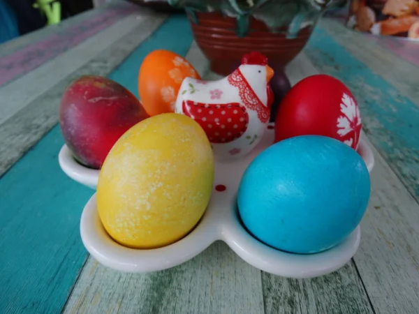 Vue Des Oeufs Pâques Colorés — Photo