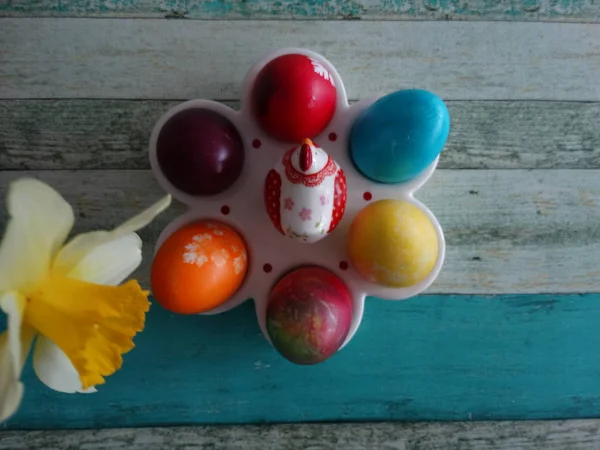 View Colored Easter Eggs — Stock Photo, Image