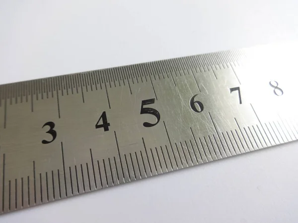 Metalen Liniaal Centimeters — Stockfoto