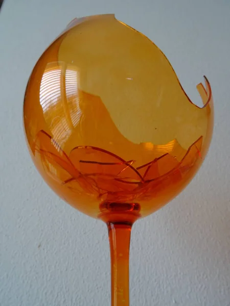 Verre Vin Orange Cassé — Photo