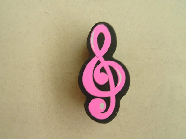 Cartoon Pink Clef Symbol — Stock Photo, Image