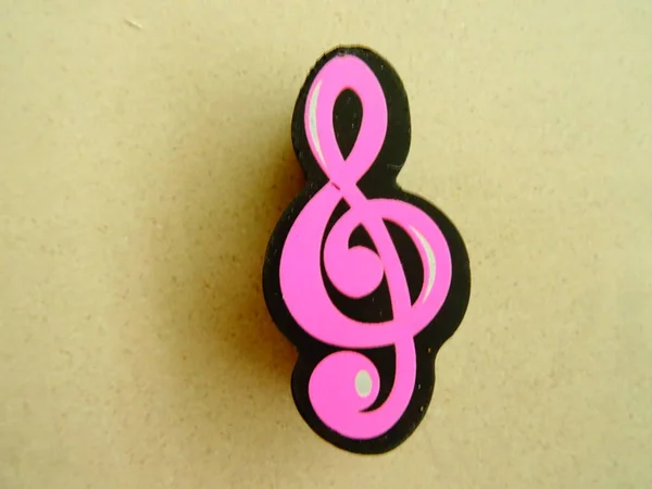 Cartoon Pink Clef Symbol — Stock Photo, Image