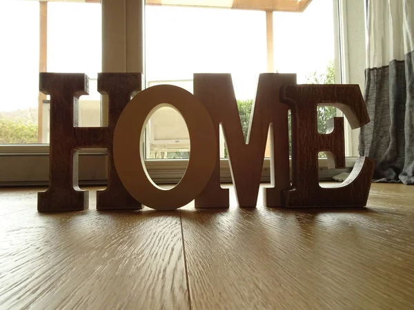 View Wooden Home Sign — Stock Photo, Image